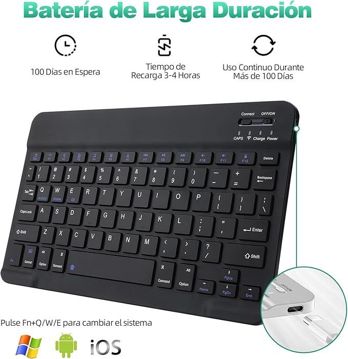 FUNDA Y TECLADO DE TABLETA KINSTONE PARA LA SERIE 103SD