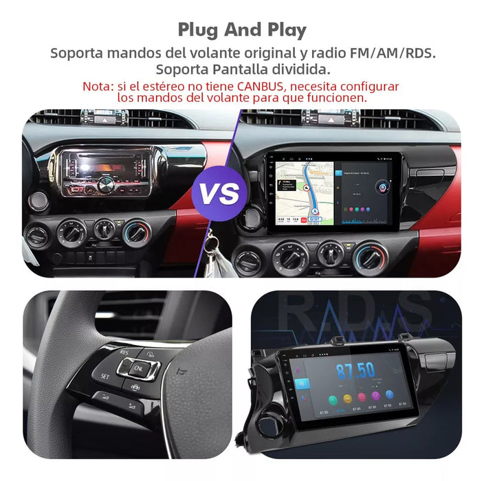 ESTÉREO 6+128GB QLED CARPLAY PARA TOYOTA COROLLA 2014-2016