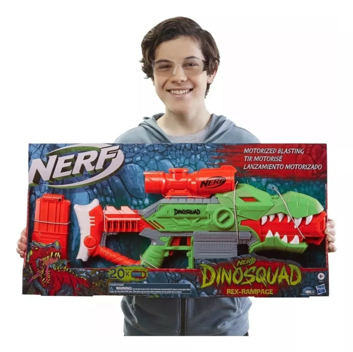 Lanzador Nerf Dinosquad Rex-rampage Motorizado Con 20 Dardos