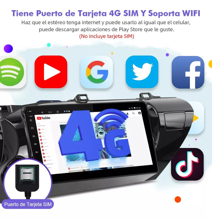 ESTÉREO 6+128GB QLED CARPLAY PARA TOYOTA COROLLA 2014-2016