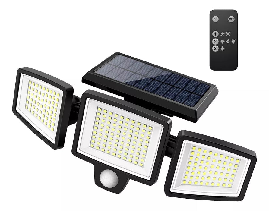 Lampara Solar de Pared de Tres Cabezas 138led 1 GRADO B