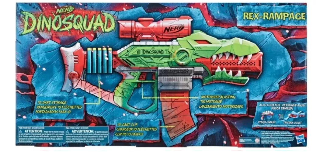 Lanzador Nerf Dinosquad Rex-rampage Motorizado Con 20 Dardos