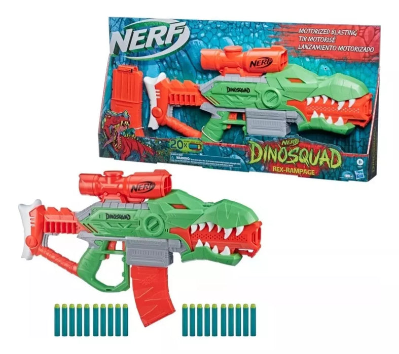 Lanzador Nerf Dinosquad Rex-rampage Motorizado Con 20 Dardos