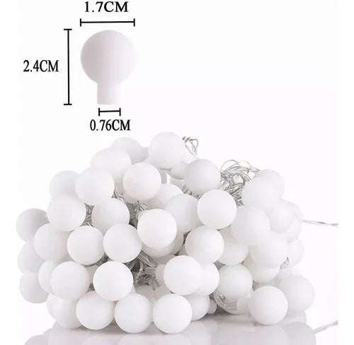 LOTE DE 50 Luces De Cadena LED 6 m Jardimanía, 40 Luces De Bola