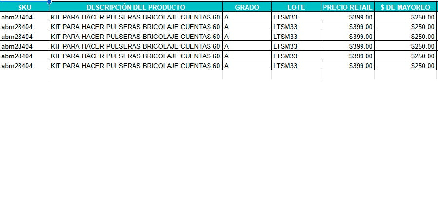 LOTE DE KITS PARA HACER PULSERAS DE BRICOLAJE