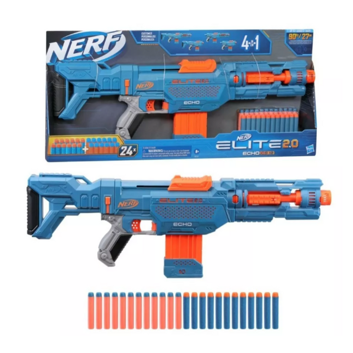 Lanzador Nerf Elite 2.0 Echo Cs 10 4 Rieles 24 Dardos