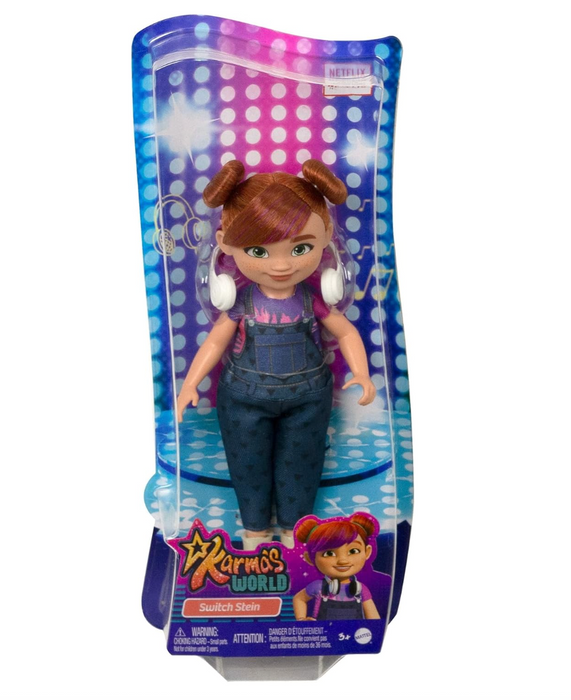 Mattel Karma's World Switch Stein Doll with Headphones Accessory, Pelo rojo & Ojos Azules