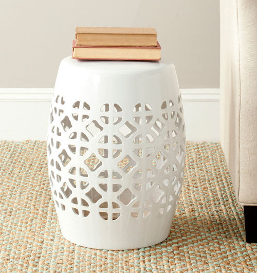 SAFAVIEH ACS4508A GARDEN STOOL COLOR WHITE