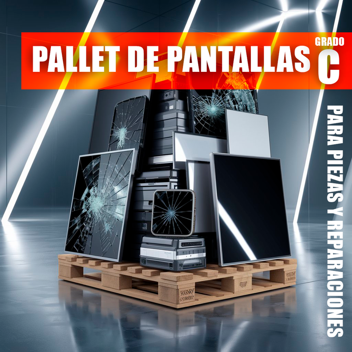 Pallet de pantallas dañadas grado C - Ideales para reparaciones, repuestos o reciclaje.