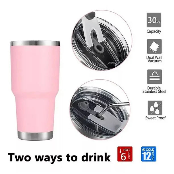 30oz de termo portátil de acero inoxidable calor y frí­o taza ROSA